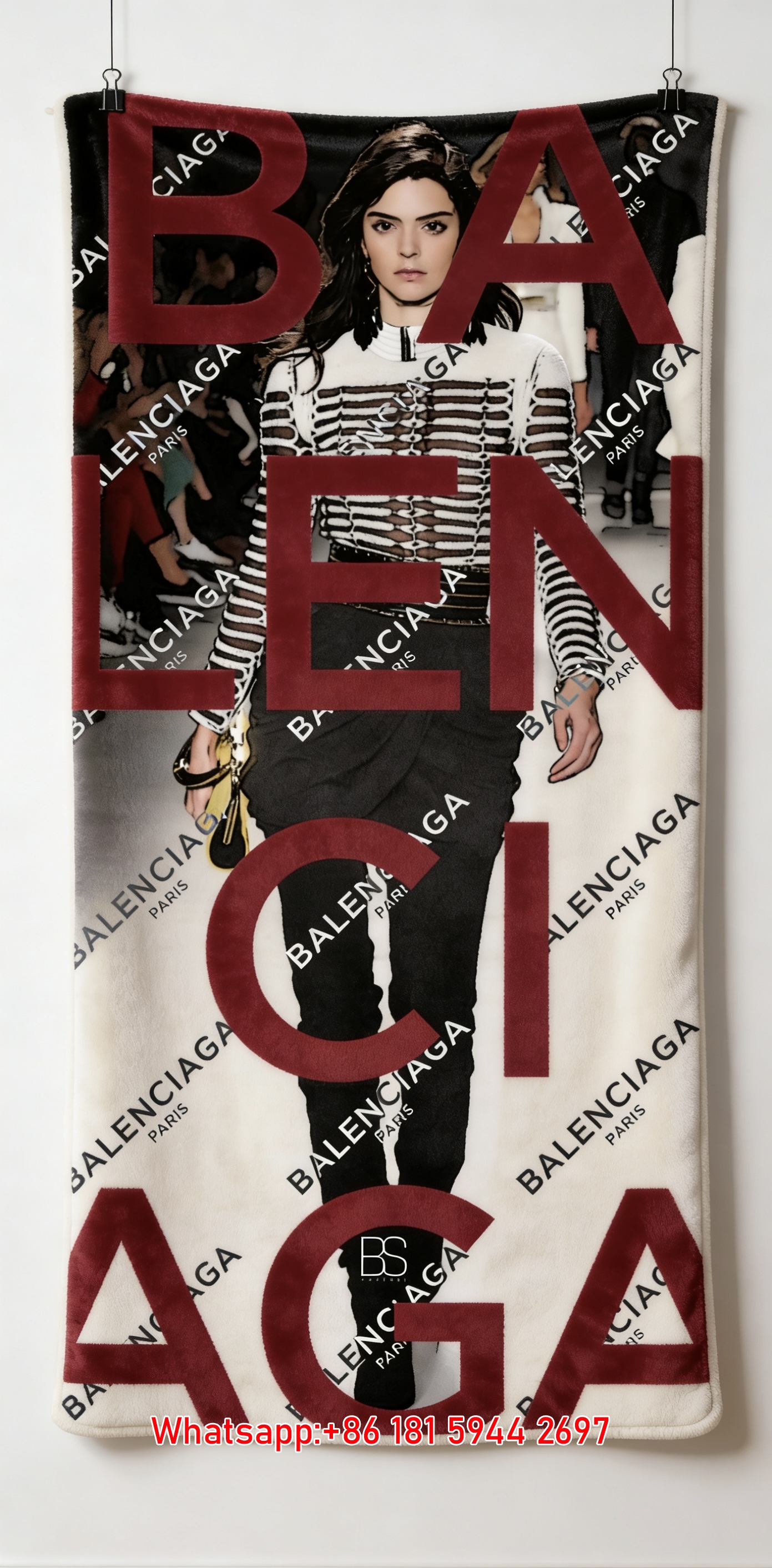 BALENCIAGA Runway Fashion Flannel Sofa Throw Blanket for Wall Decor BA055
